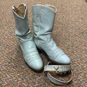 Justin roper boots & belt (set)